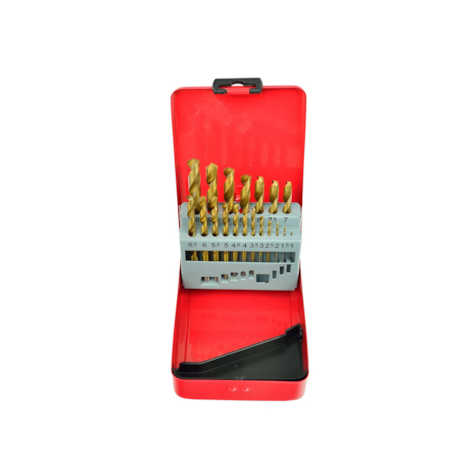 Titanium plated drill 19pcs 1-10mm set for metal