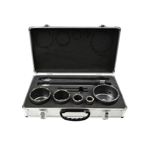 Hollow Drill set 9pcs (30,40.65.80.100+2xAdaptor 350mm)