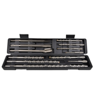 12pcs Hammer Drill+Chisel set (9pcs SDS Drills + 3 chisels in plastic case)