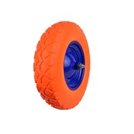 PU orange wheel 4.00-8 with blue rim