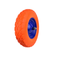 PU orange wheel 4.00-8 with blue rim