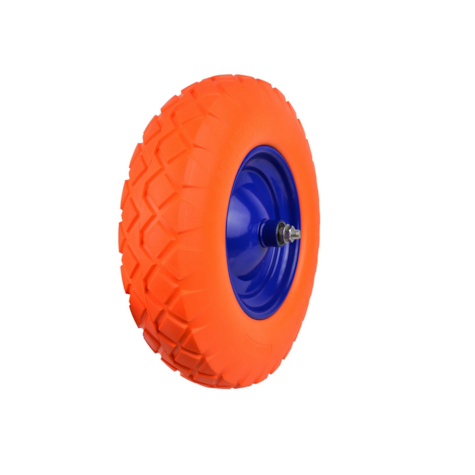 PU orange wheel 4.00-8 with blue rim