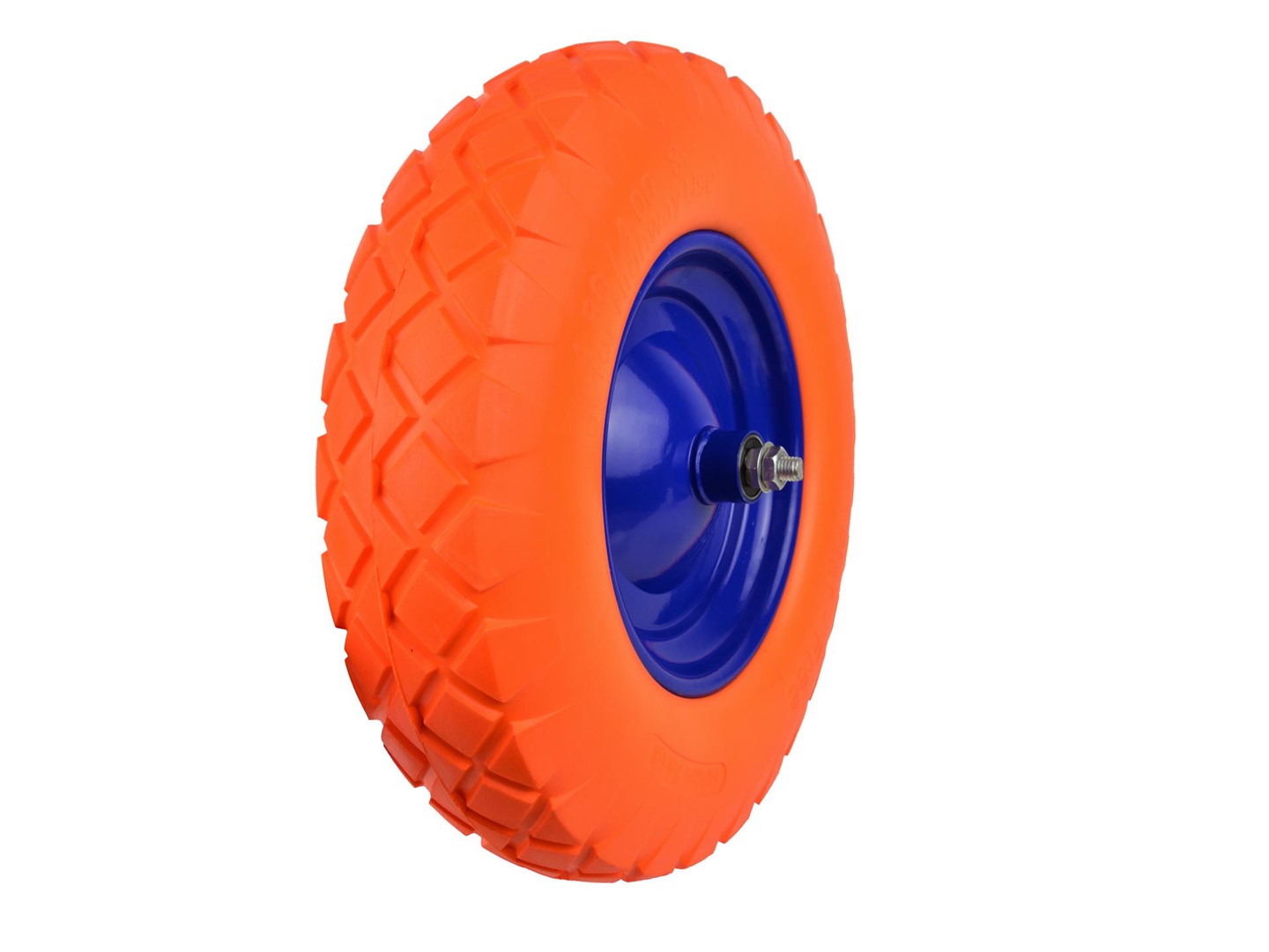 PU orange wheel 4.00-8 with blue rim