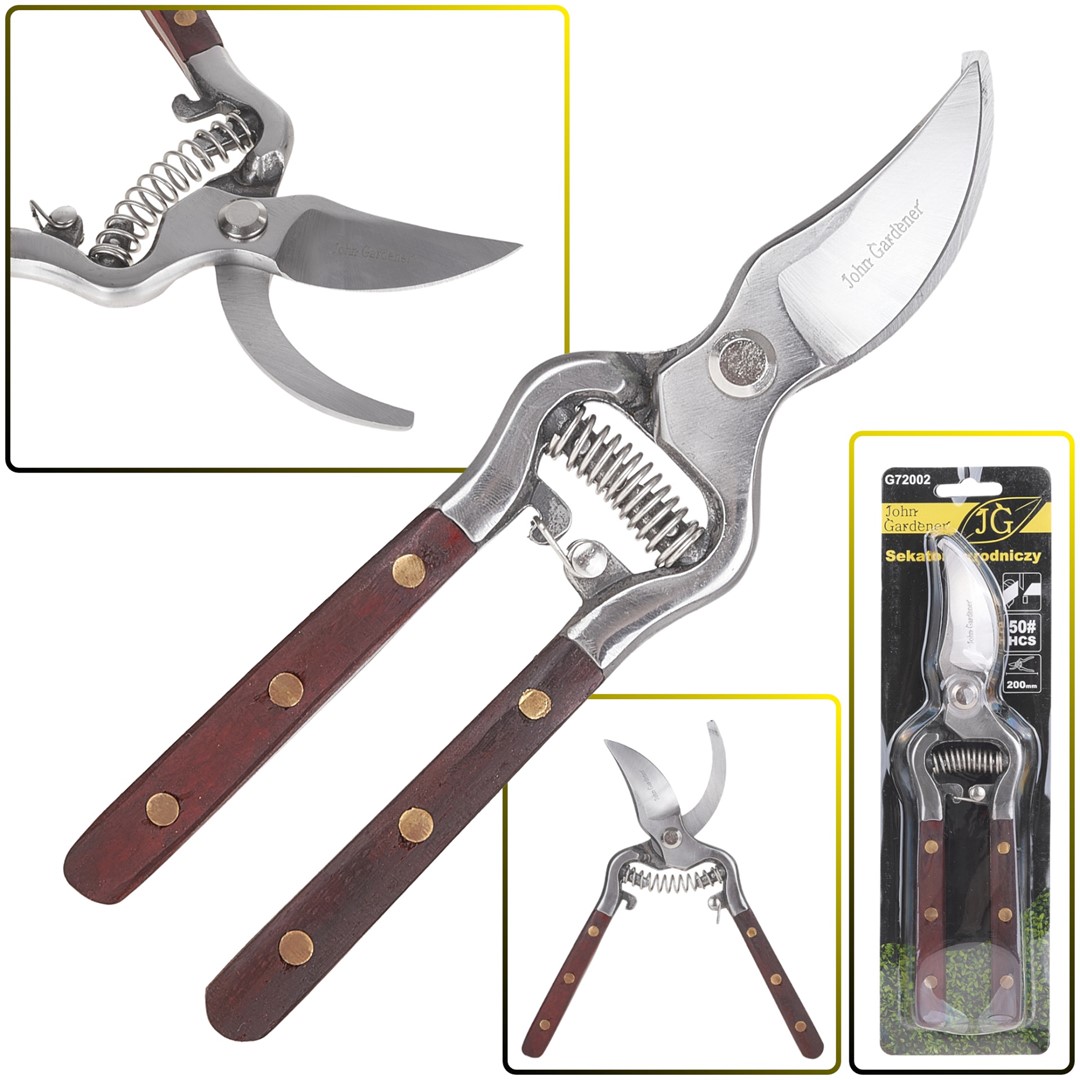 200MM by-pass pruning shear drop  /wooden handle/