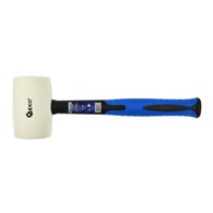 White Rubber Mallet with Fiberglass TRP Handle 24oz GEKO Premium