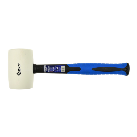 White Rubber Mallet with Fiberglass TRP Handle 24oz GEKO Premium