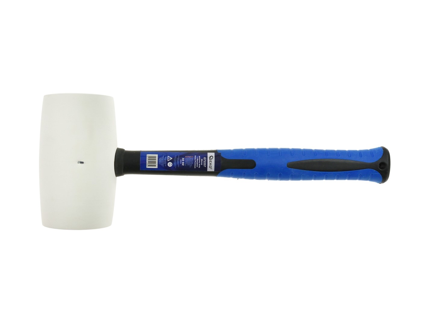 White Rubber Mallet with Fiberglass TRP Handle 32oz GEKO Premium