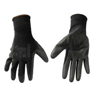 Cotton Work Gloves s.9 with PU Palm Coating, Knit Wrist (black)