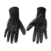 Cotton Work Gloves s.10 with PU Palm Coating, Knit Wrist (black)