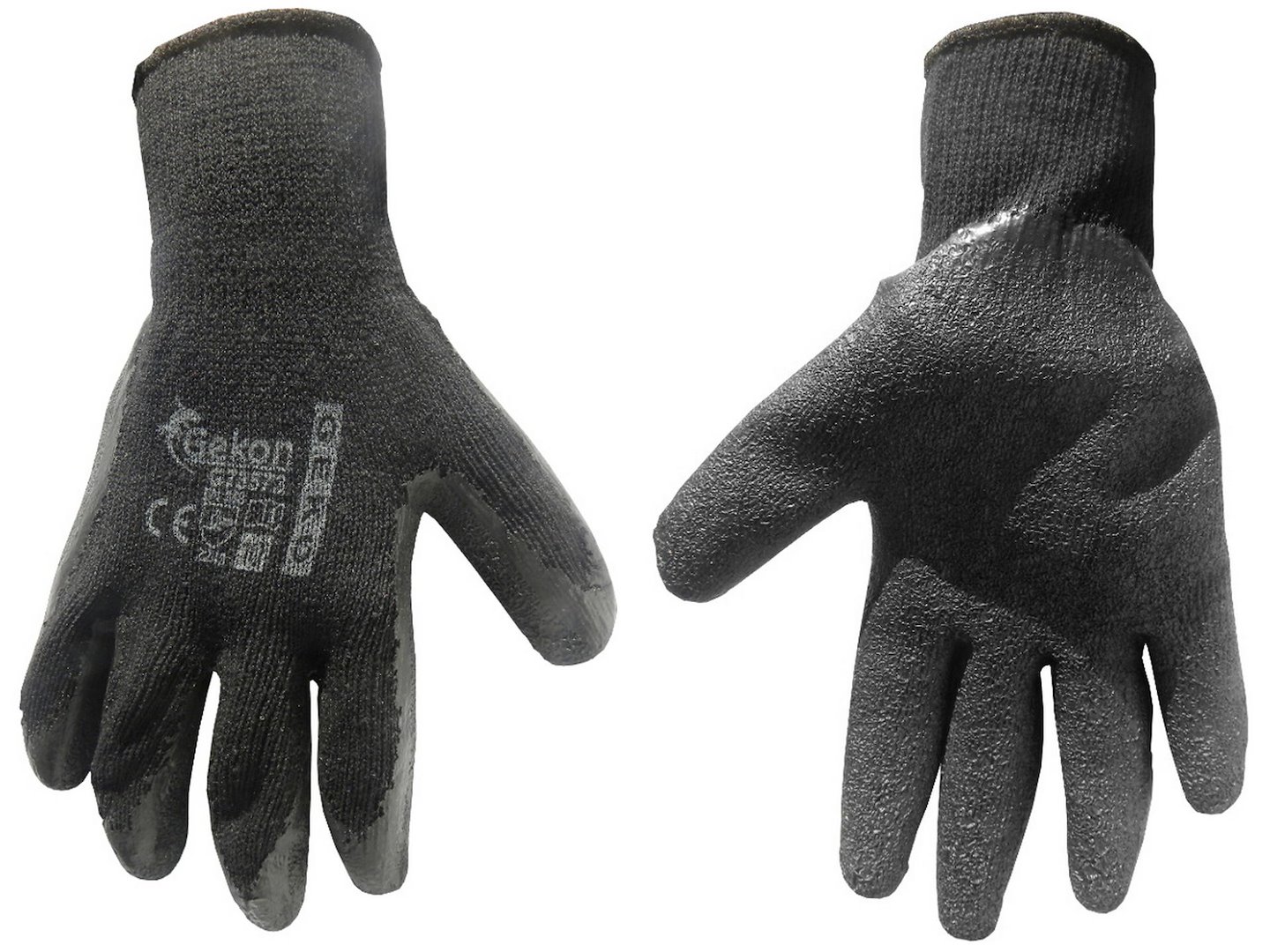 GEKON ochranné rukavice veľkosť 10/latexové, čierne hrubé/(12/240)