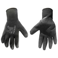 Cotton Work Gloves s.10 with Crinkled Latex Palm Coating, Knit Wrist (black)