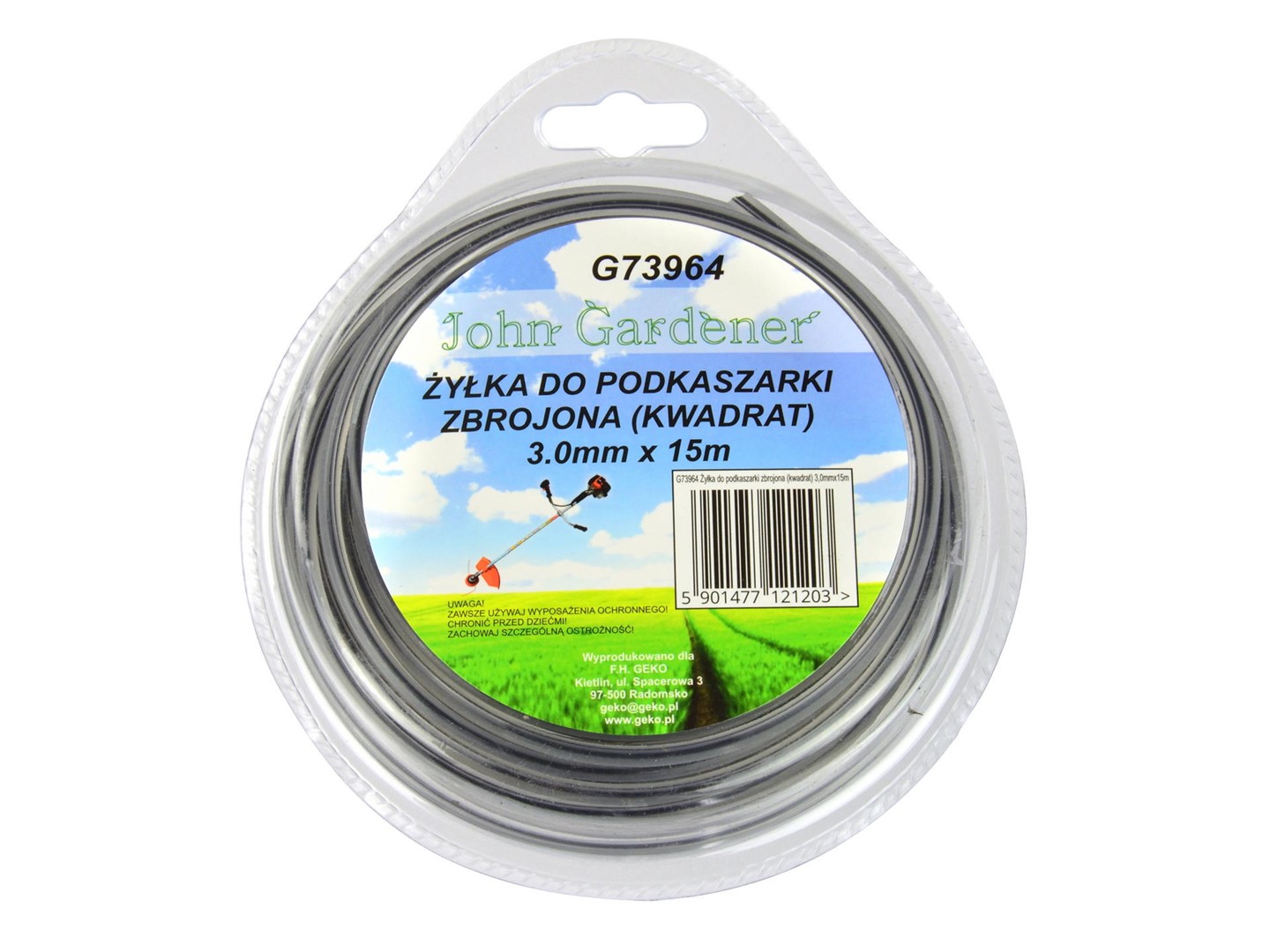 Żyłka do podkaszarki zbrojona (kwadrat) 3,0mmx15m (10/80)