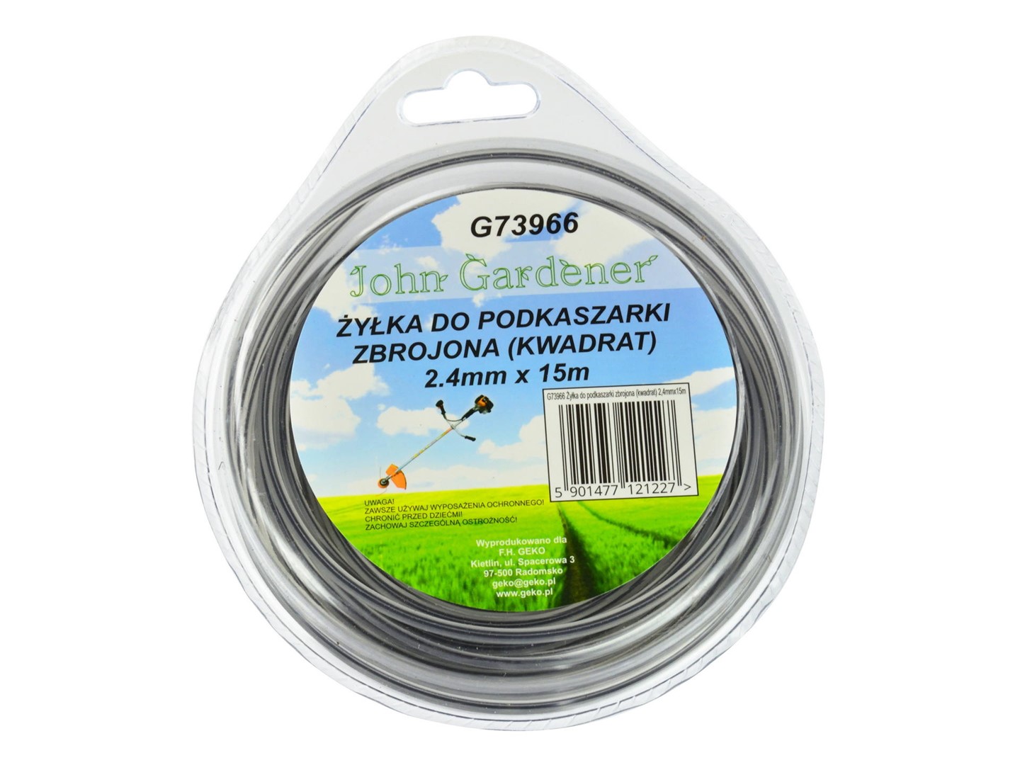 Żyłka do podkaszarki zbrojona (kwadrat) 2,4mmx15m (10/80)