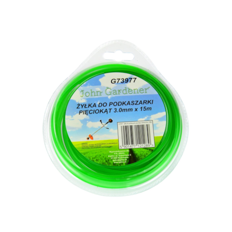 Nylon line 3.0mmx15m  Green Pentagonal