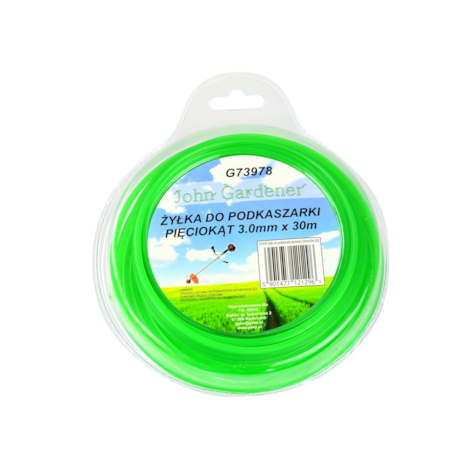 Nylon line 3.0mmX30, Green Pentagonal