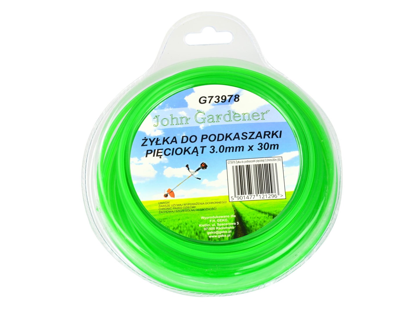 Nylon line 3.0mmX30, Green Pentagonal