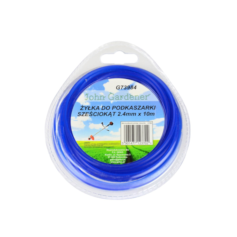 Nylon line 2.4mm*10m blue hexagonal