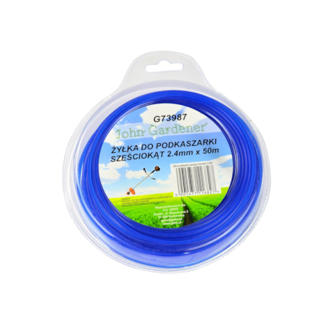 Blue hexagonal nylon line 2,4mm*50m
