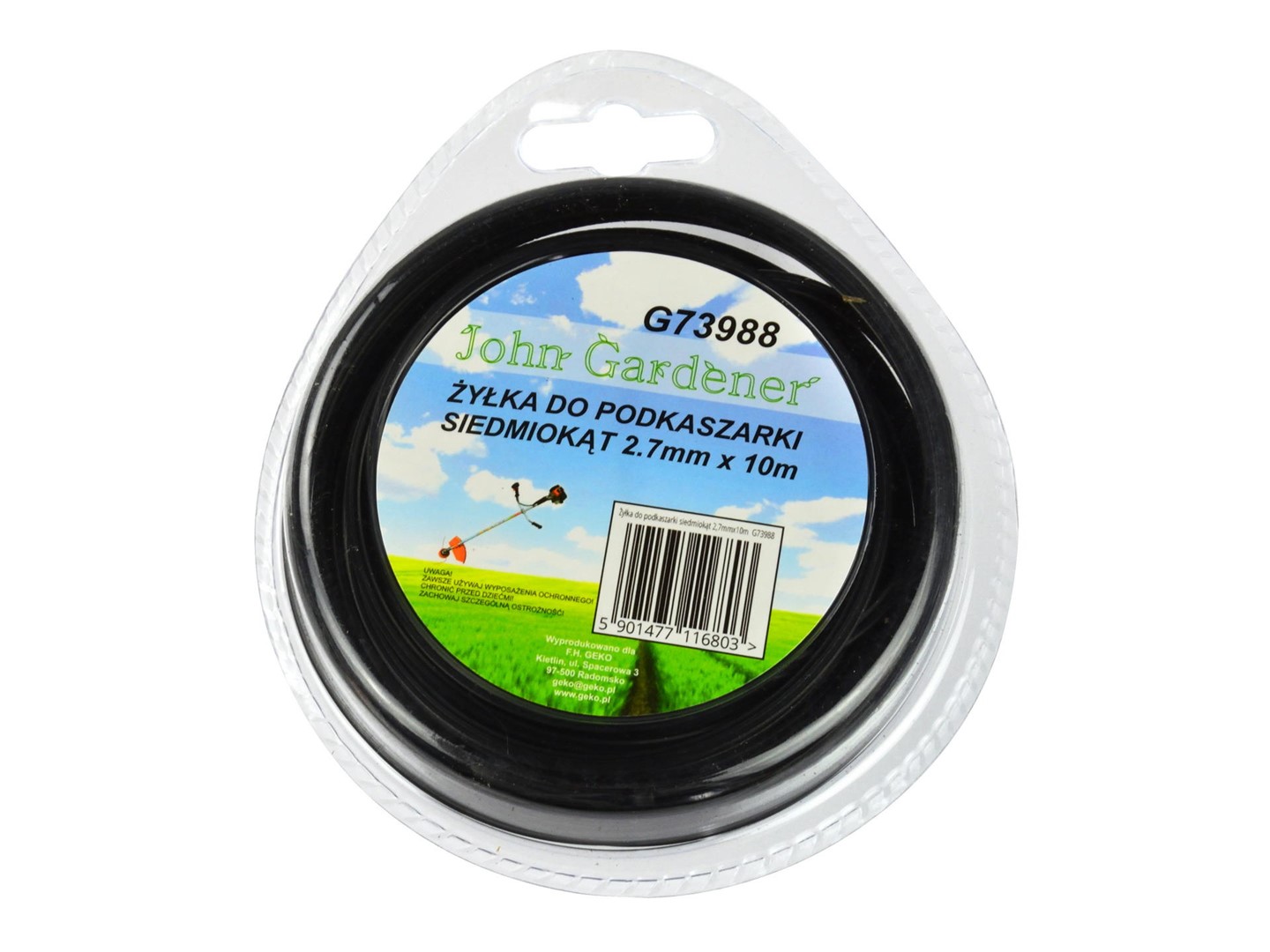 Nylon line black heptagonal 2,7mm*10m