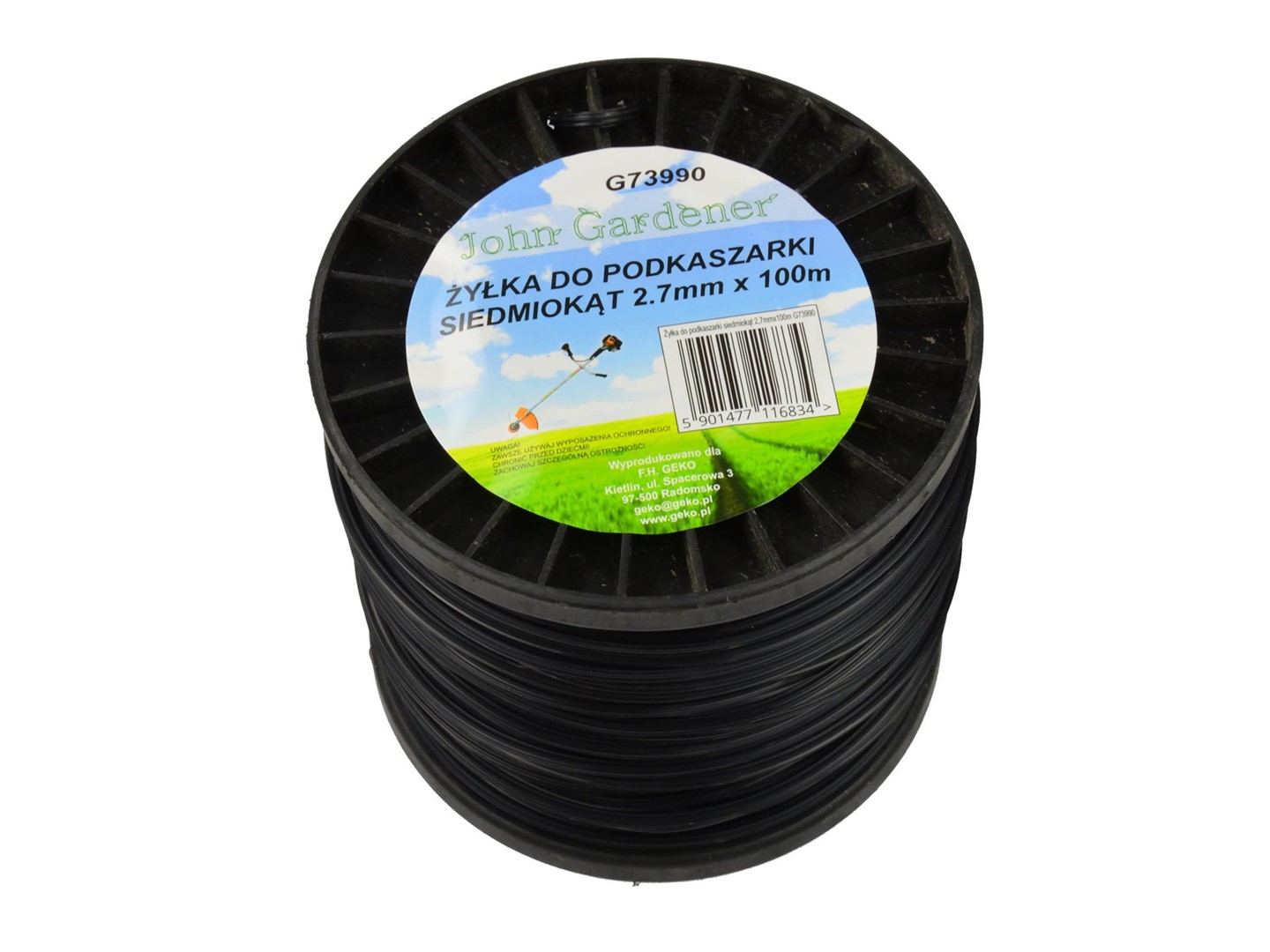 Heptagonal nylon line 2.7mm*100m black