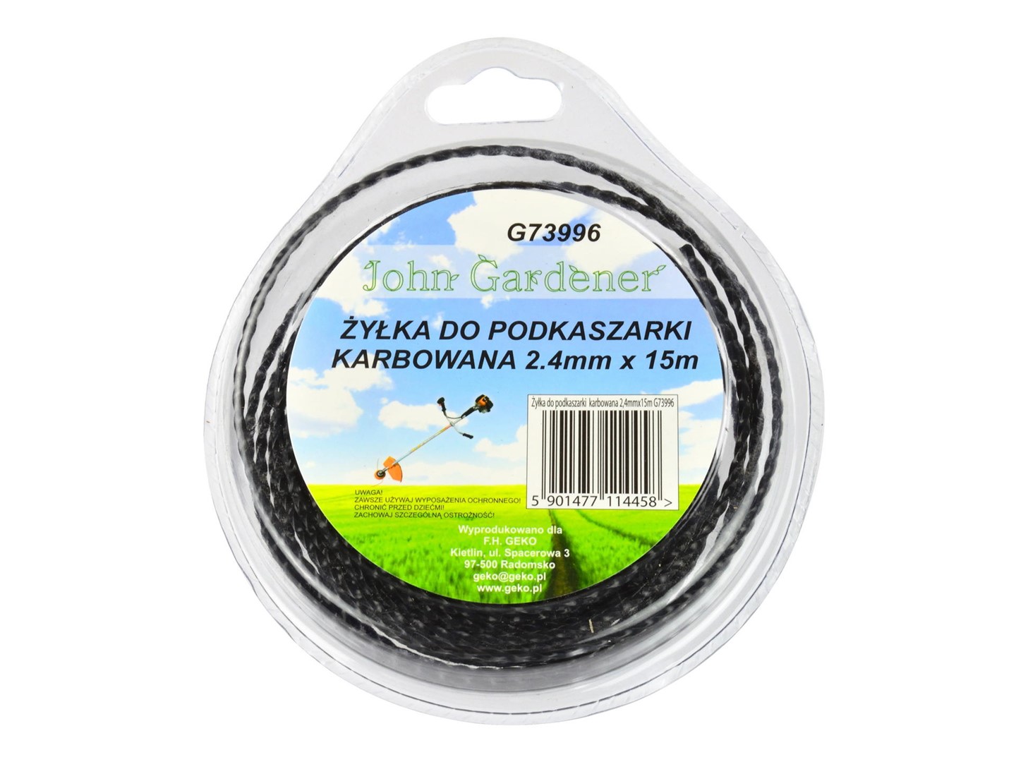 Corrugated nylon line 2.4mm*15m black