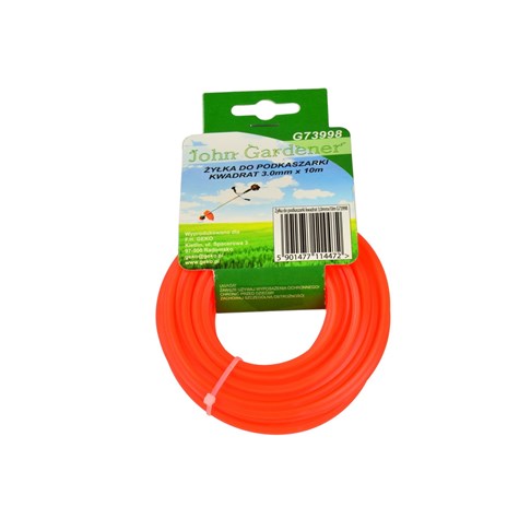 Square nylon line red 3,0mmx10m