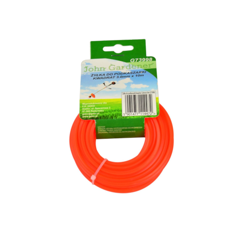 Square nylon line red 3,0mmx10m
