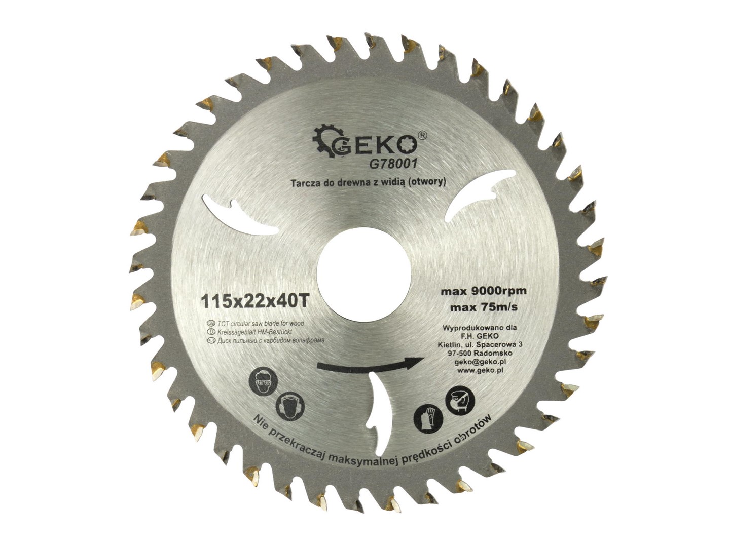 TCT Circular Saw Blade with Holes 115x22,2x40T