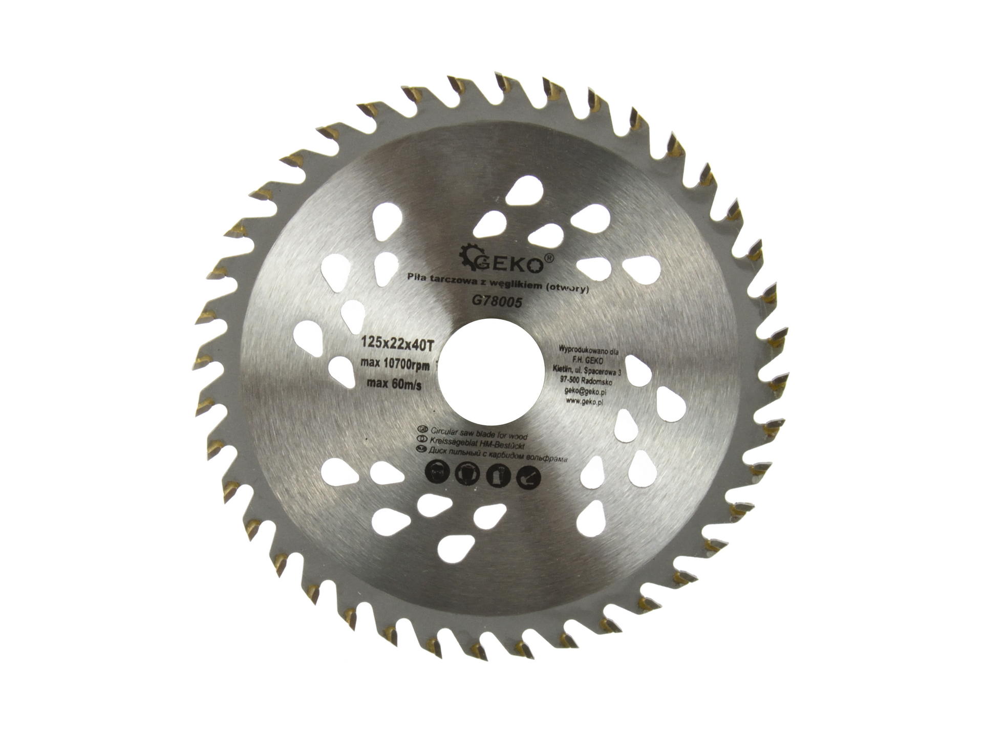 TCT Circular Saw Blade with Holes 125x22x40T