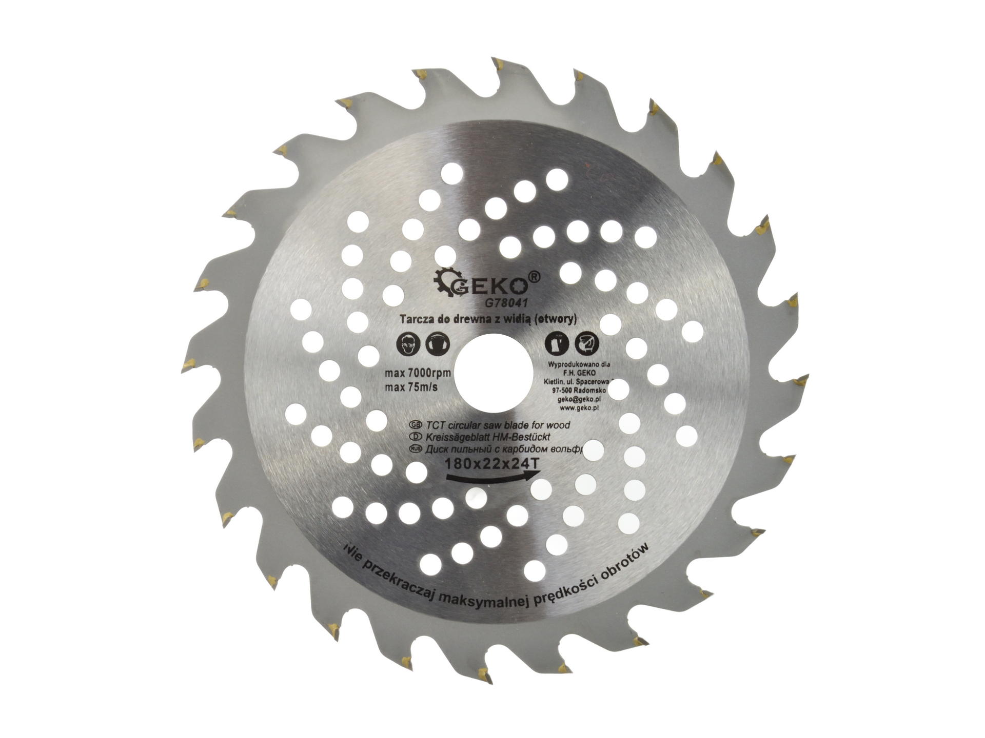 TCT Circular Saw Blade with Holes 180x22x24T