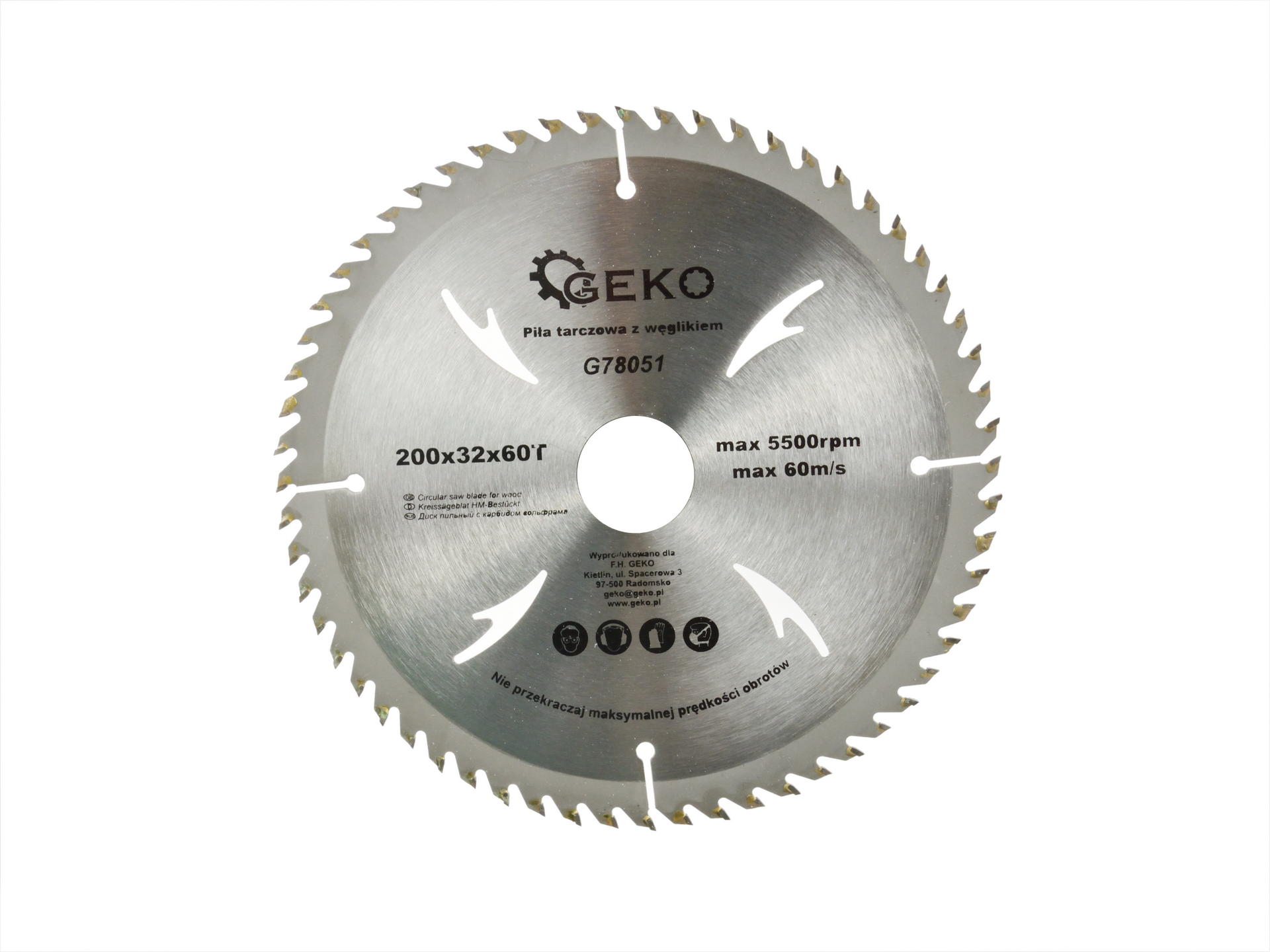 TCT Circular Saw Blade with Holes 200x32x60T