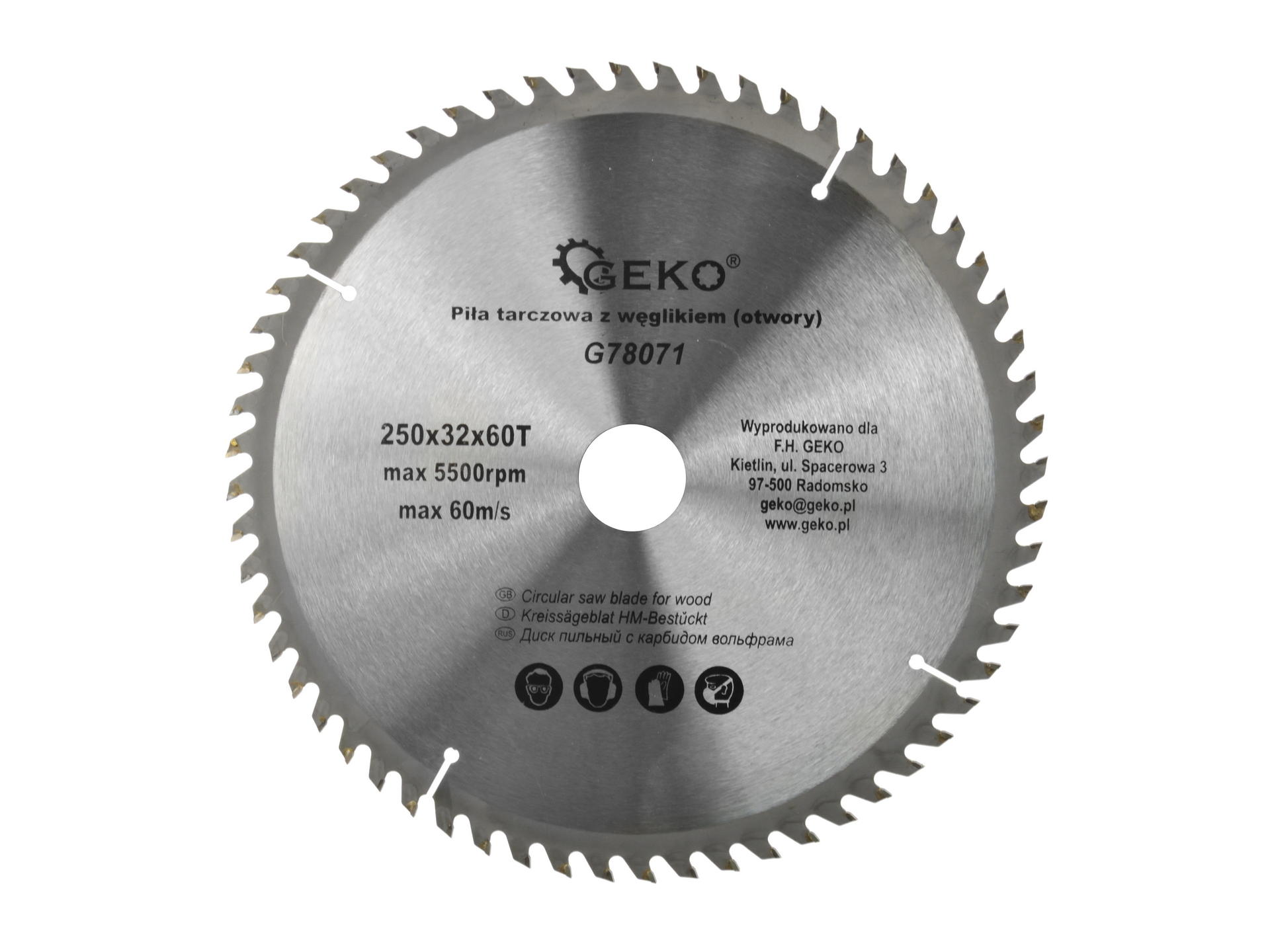 TCT Circular Saw Blade with Holes 250x32x60T