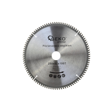 TCT Aluminium Circular Saw Blade 250x32x100T + 5 reductions 32/ -30 -25,4 -22,2 -20 -16