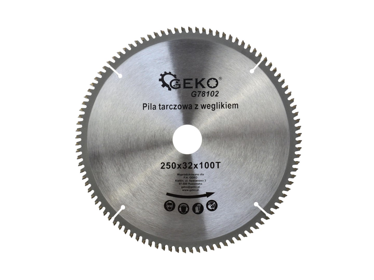 TCT Aluminium Circular Saw Blade 250x32x100T + 5 reductions 32/ -30 -25,4 -22,2 -20 -16