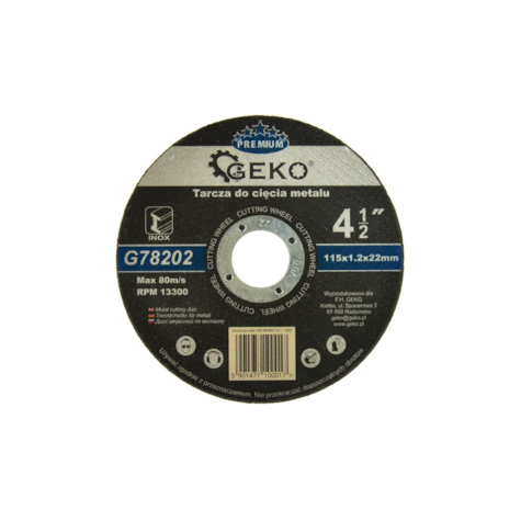 Tarcza do cięcia metalu GEKO PREMIUM 115x1,2 Inox (10/100/400)