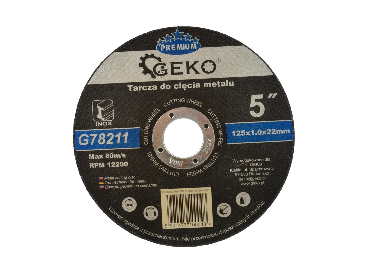 Metal Cutting Disc GEKO Premium 125x1x22,2mm Inox