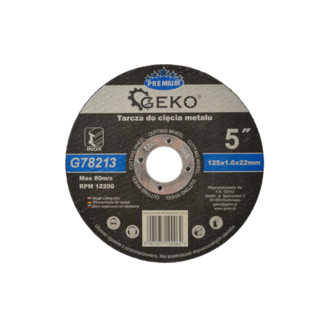 Tarcza do cięcia metalu GEKO PREMIUM 125x1.6 Inox (10/100/200/400)