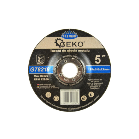 Tarcza do szlifowania metalu GEKO PREMIUM 125x6 Inox (5/25/100)