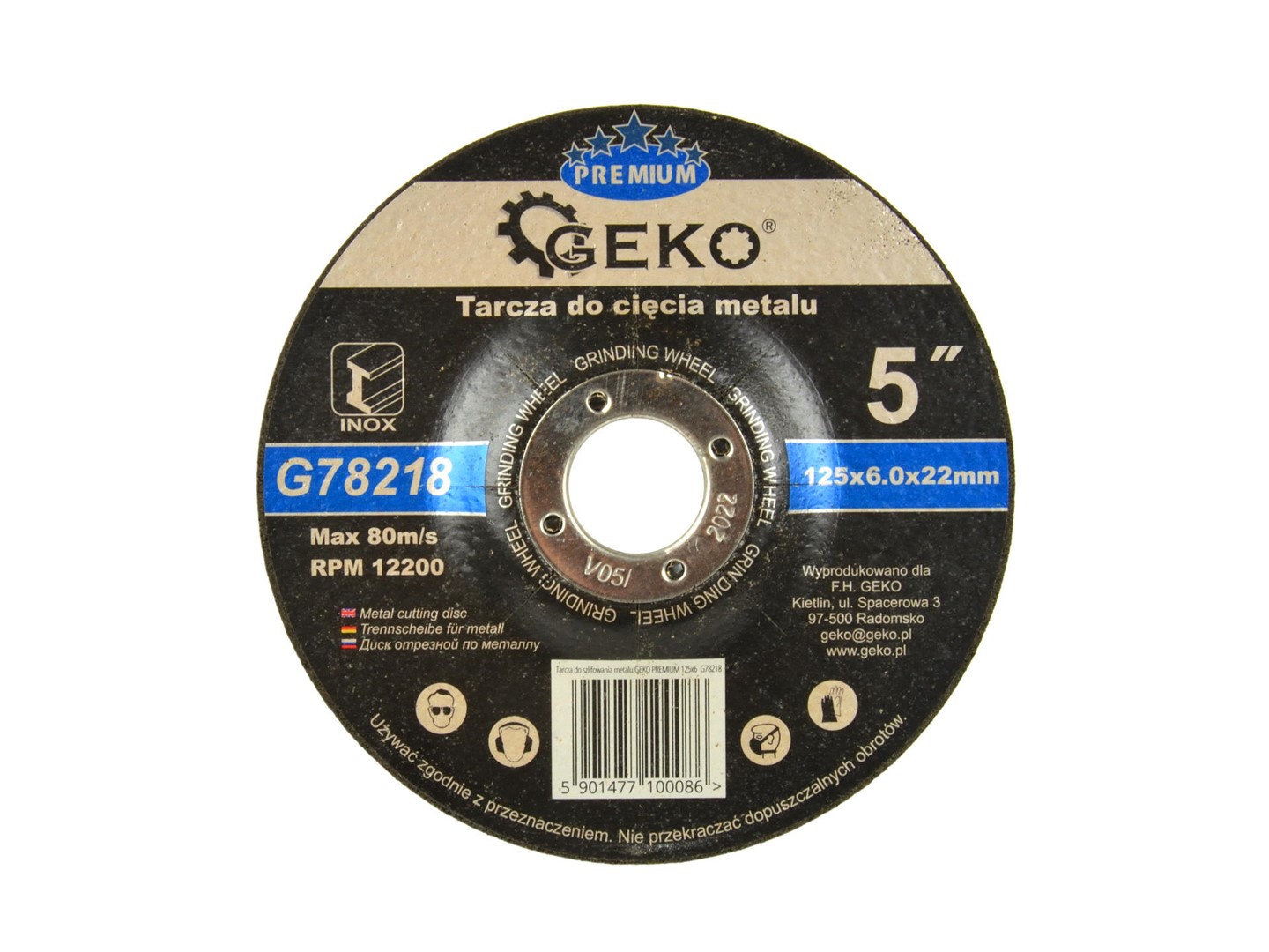 Metal Grinding Disc GEKO Premium 125x6,0x22,2mm