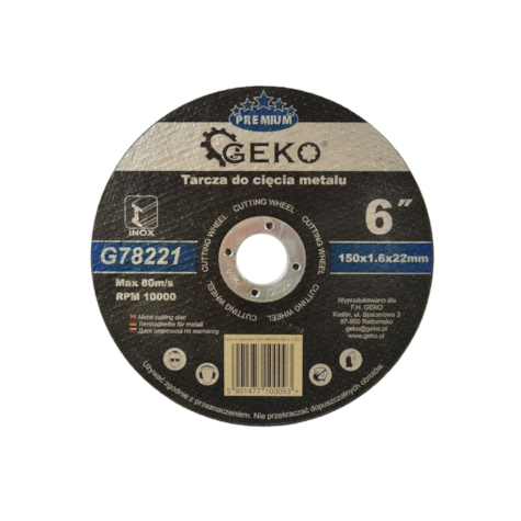 Tarcza do cięcia metalu GEKO PREMIUM 150x1.6 Inox (5/25/200)