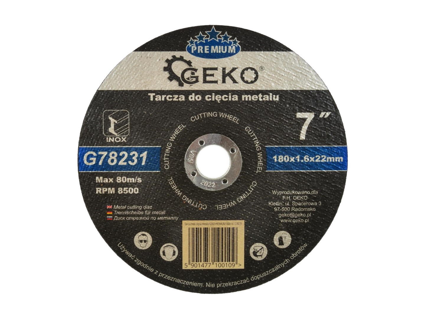 Metal Cutting Disc GEKO Premium 180x1,6x22,2mm