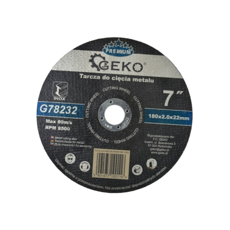 Tarcza do cięcia metalu GEKO PREMIUM 180x2 Inox (25/50/100/200)