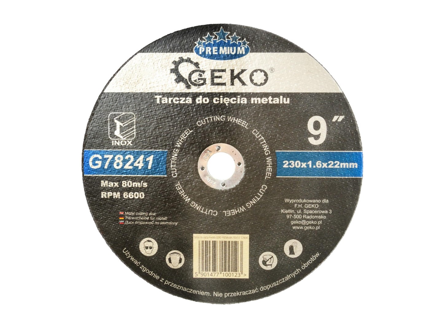 GEKO PREMIUM rezací kotúč na kov 230x1,6 Inox (5/25/100)