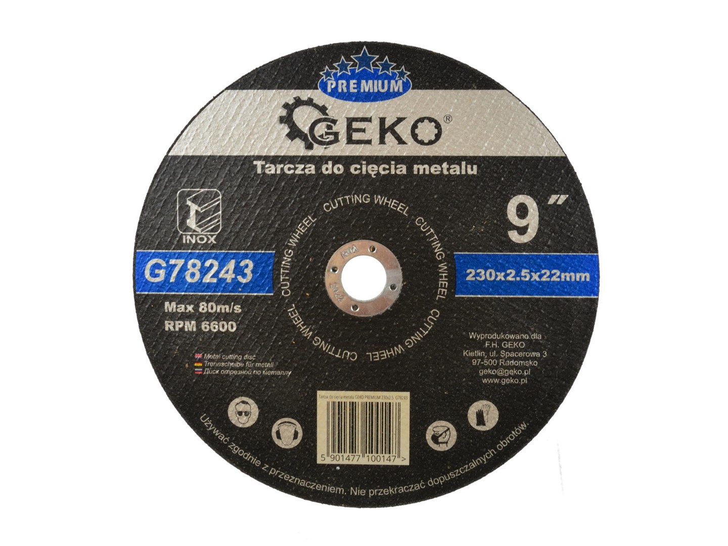 GEKO PREMIUM rezací kotúč na kov 230x2,5 Inox (5/25/100)