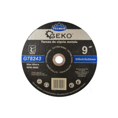 Tarcza do cięcia metalu GEKO PREMIUM 230x2.5 Inox (5/25/100)