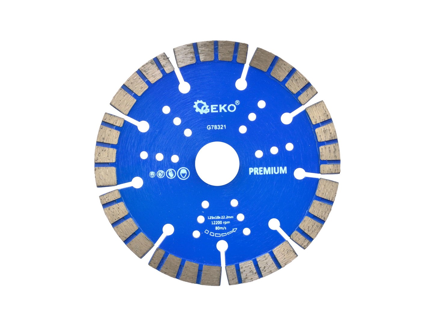 Segmented Turbo Rim Diamond Blade 125x22,2mm Rim 10mm GEKO Premium by laser