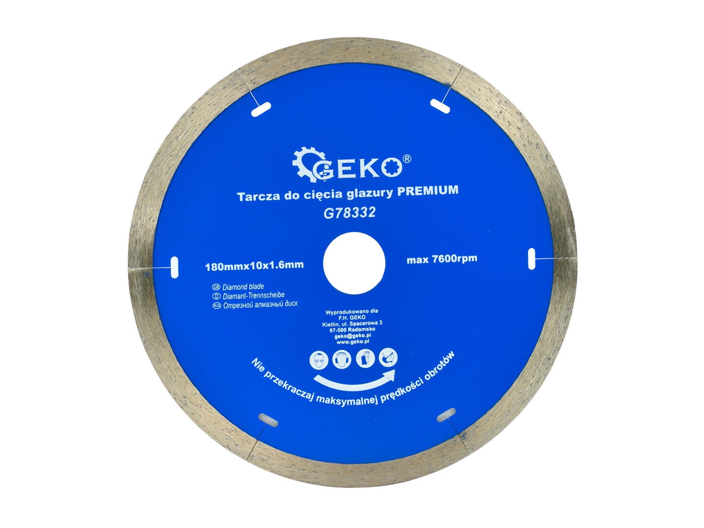 Micro Segmented Diamond Blade for Porcelain and Ceramic Tile 180x1,6x22,2x10mm