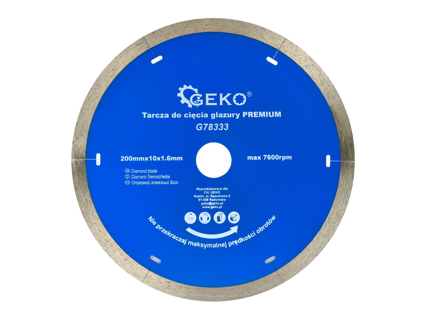 Micro Segmented Diamond Blade for Porcelain and Ceramic Tile 200x1,6x22,2x10mm