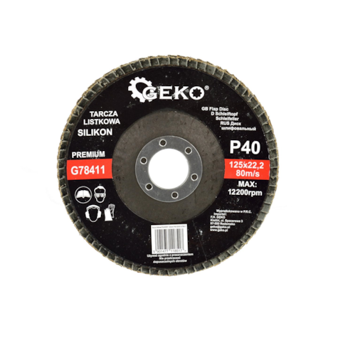 Silicon Carbide Flap Disc 125mm Grit 40 GEKO Premium