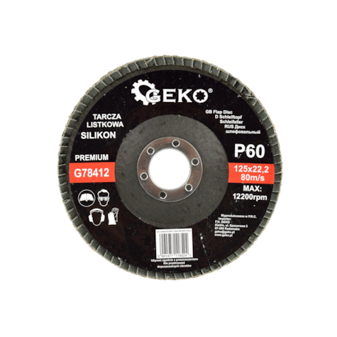 Silicon Carbide Flap Disc 125mm Grit 60 GEKO Premium